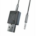 thumbnail image 1 of Bluetooth 5.0 Transmitter/Receiver  Wireless 3.5mm Audio Adapter Wireless Bluetooth 5.0 Transmitter Receiver 2 in 1 Stereo Audio Adapter with 3.5mm Audio Cable, 1 of 7