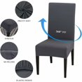 thumbnail image 4 of Stretch Chair Covers Set of 6 Universal Dining Room Chair Covers Washable Modern Chair Covers for Dining Room Decor Restaurant Hotel Bouquet,Dark Grey, 4 of 5