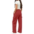thumbnail image 6 of Nekdswn Boys Cargo Sweatpants 4‑15 Years Kids Fleece Lined Wide Leg Loose Pants Casual Elastic Drawstring Adjustable Cuff Trousers, 6 of 8