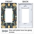 thumbnail image 3 of Yayeee Rocker Switch Wall Plate 3-Gang 6.5"x4.6" Home Decorative Outlet Cover, Mystical Owls Pattern, 3 of 6