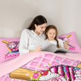 thumbnail image 4 of Erosebridal Pink Waffle Background Baseball Glove & Ice Cream With Text Graphic Twin Comforter Sets 3-Piece, Sport Graphic Bedding Set for Girls Kids,Pink Reversible,Lightweight Room Decor, 4 of 6