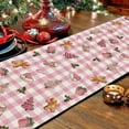 thumbnail image 4 of Christmas Table Runner Pink Plaid Tree Gingerbread Candy Xmas 13 x 108 Inch Winter Holiday Home Kitchen Merry Christmas Table Decor, 4 of 6