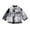 1-170Black560, variant on CAIVO Kids Long Sleeve Lapel Plaid Printed Jacket Blouse Shirt Tops Fashionable Coats