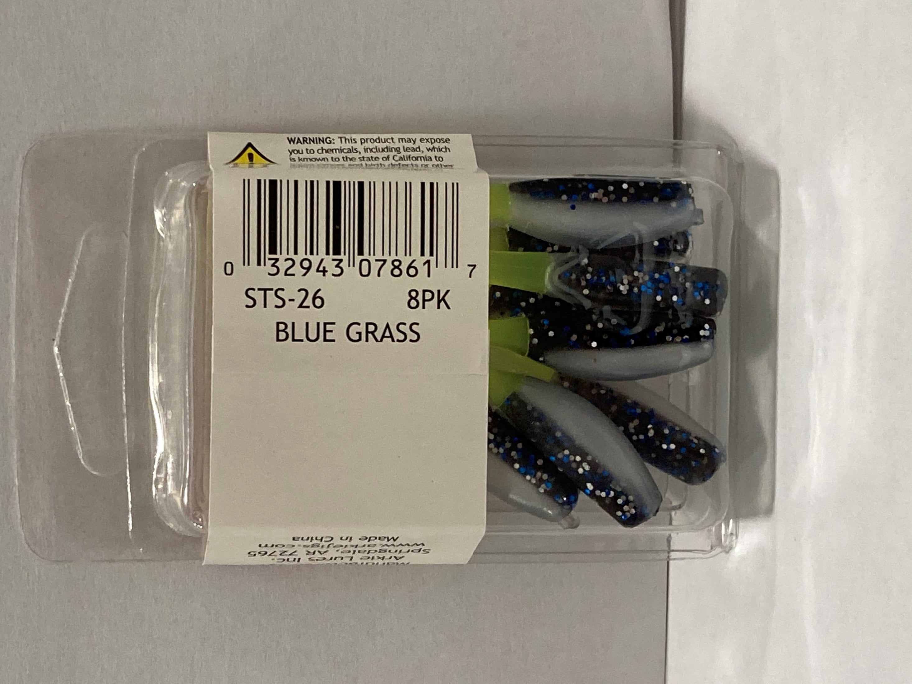 Arkie Lures 2 inch Sexee Tail Shad Soft Fishing Lure,Color Blue Grass