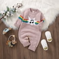 thumbnail image 4 of Ydojg Baby Toddler Bodysuits Knit Romper Striped Print Cotton Long Sleeve Boy Girl Sweater Clothes Jumpsuit, 4 of 9