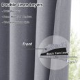 thumbnail image 2 of Melodieux Linen-textured Blackout Room-Darkening Thermal Insulated Curtains, Grommet Top, 2 Panels, Gray, 50 x 96 Inch Length, 2 of 9