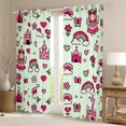 thumbnail image 2 of Manfei Princess Castle Blackout Curtains, Flower Cloud Rainbow Window Curtains Pack of 2 (38x45 Each), Green Pink, 2 of 6
