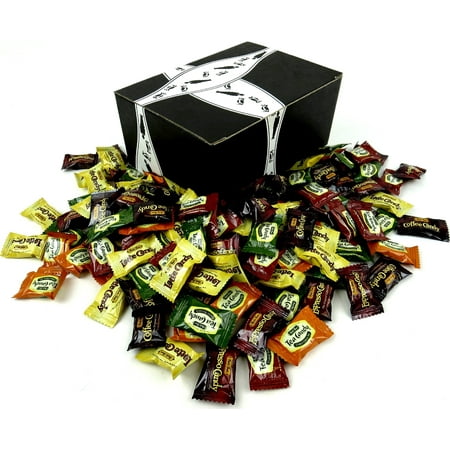 Bali's Best Coffee & Tea Candies 6-Flavor Variety: One 2 lb Assorted Bag of Coffee, Espresso, Latte, Green Tea Latte, Citrus Green Tea, and Classic Iced Tea in a BlackTie