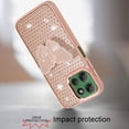 thumbnail image 3 of For Motorola Moto G Power 5G 2025 Butterfly Moveable Grip Stand With Small Diamonds Meta Buttons HQ Hybrid - Rose Gold, 3 of 3