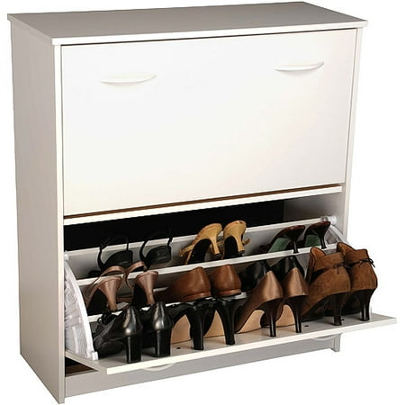 Shoe Cabinet Double White Walmart Com Walmart Com