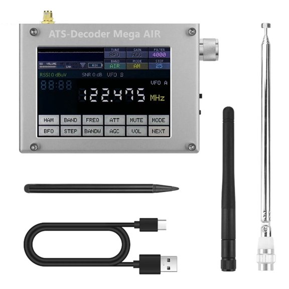 Decodificador ATS Air V4.2x de 4 Pulgadas Si4735, Receptor de Radio de Banda , FM, RDS, AM, Bluetooth, con Pantalla Táctil de 4 Pulgadas.