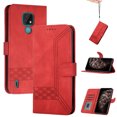 thumbnail image 1 of For Moto E7Power Wallet Phone Case Durable PU Leather Flip Cover-Red, 1 of 3