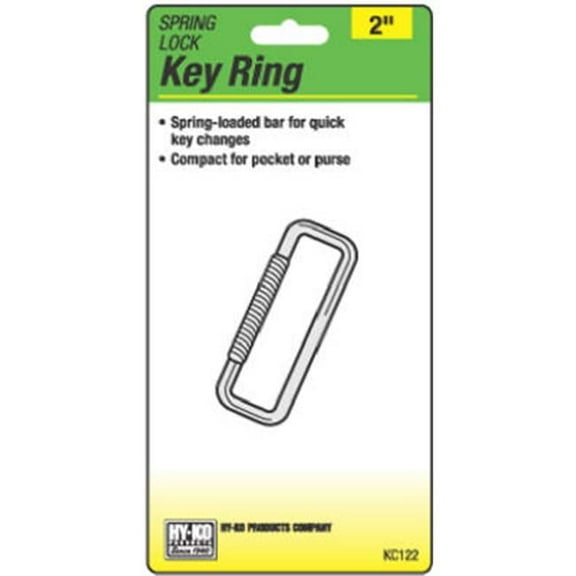 Hy-Ko Products KC122 Spring Lock Key Ring- Spring Loaded Bar - Pack Of 5