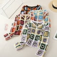 thumbnail image 4 of SIEYIO Women Autumn Long Sleeve Crochet Cardigan Ethnic Hollow Knit Colorful Geometric Pattern Button Down Sweater Coat for Jac, 4 of 19