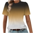 thumbnail image 3 of Ichuanyi Womens Summer Tops Trendy Gradient Color Print Short Sleeve Tshirts Shirts Crew Neck T Shirts Fashion, 3 of 7