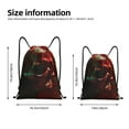 thumbnail image 2 of Kdxio Red Dark Skull Abstract Print Drawstring Backpack Bag,Waterproof Draw String Back Sack, Gym Drawstring Bags Swim Bag For Unisex, 2 of 5