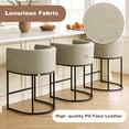 thumbnail image 5 of ClinQ 26" Counter Height Bar Stools Set of 4, PU Leather Barrel Bar Chairs with Back and Arms for Kitchen Island, Gray, 5 of 13