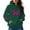 Dark Green, variant on Women's Round Neck Pattern Hoodie for Fall Winter with Jeans Coffee S