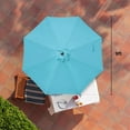 thumbnail image 2 of Simple Deluxe 9ft Outdoor Market Table Patio Umbrella with Button Tilt and Crank, Large Sun Umbrella with Sturdy Pole& Fade Resistant Canopy, Turquoise, 2 of 6