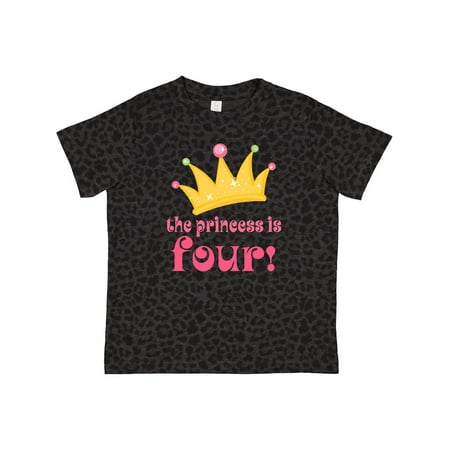 

Inktastic 4th Birthday Princess is Four Gift Toddler Toddler Girl T-Shirt