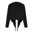 thumbnail image 5 of Staron Women's Short Sleeve Wrap Cardigan Yoga Cover Up Casual Cropped Top with Hood Comfortable Sports Leisure Tops, Black XL, 5 of 7