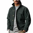 thumbnail image 2 of Vintage Jackets for Men with Pockets and Collared Button-Down Coats Mens Casual Solid Color Long Sleeve Lightweight Fall Outerwear Jacket, 2 of 6