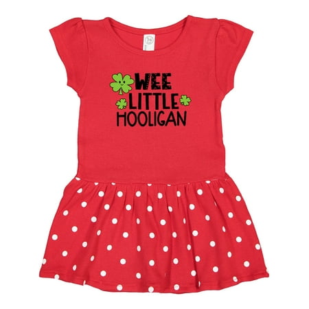 

Inktastic St. Patrick s Day Wee Little Hooligan with Clovers Gift Toddler Girl Dress