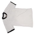 thumbnail image 4 of Camiseta de fútbol para hombre, manga corta, abotonada, con estampado de letras, transpirable, rendimiento atlético, camiseta blanca M, 4 of 15