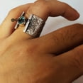 thumbnail image 3 of Blue Topaz Spinner Ring: Handmade 925 Sterling Silver Cocktail Ring, 3 of 9