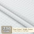 thumbnail image 4 of OVZME Extra Long Fabric Shower Curtain - 84 inch Long Waffle Weave Heavy Textured Fabric Bathroom Shower Curtain, Neutral Weighted Hotel Thick Bath Curtains, 72"Wx84"H, White, 4 of 7
