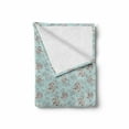 thumbnail image 2 of Garden Soft Flannel Fleece Blanket, Flower Blossom with Pastel Colored Background Hand Sketch Wedding Romantic, Cozy Plush for Indoor and Outdoor Use, 70" x 90", Pale Blue Grey White, by Ambesonne, 2 of 6