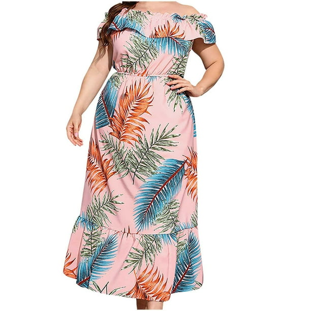 Vestido a media pierna informal con estampado floral bohemio de