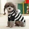 thumbnail image 3 of Deago Dog Cat Stripe Sweater with Hoodie for Christmas Sweatshirt Winter Pet Clothes Xmas Puppy Outfits (Black, S), 3 of 7