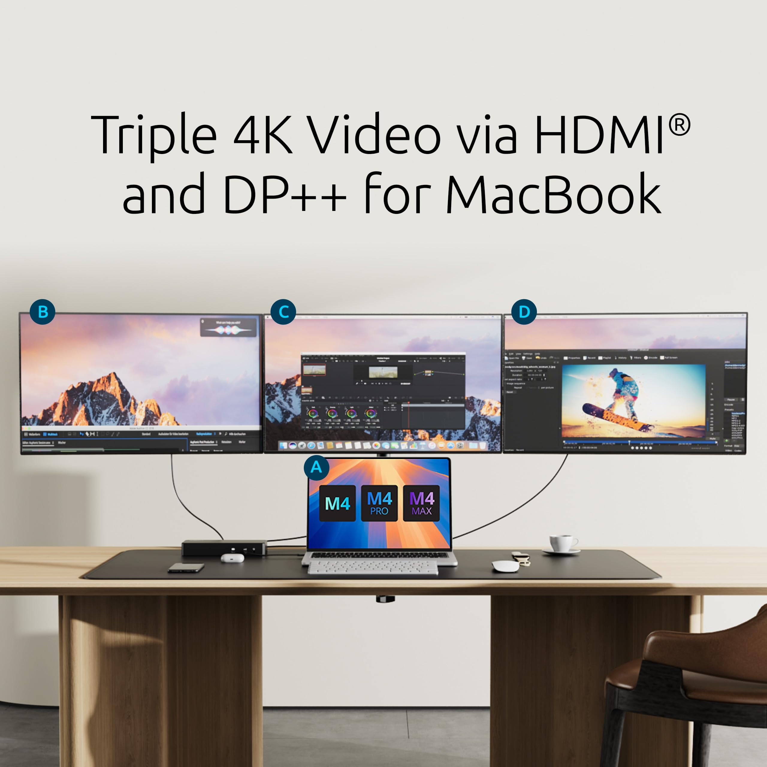 Kensington SD4790-MAC EQ USB-C Triple 4K Docking Station for MacBook (k33621na-mac)