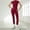 Red, variant on NMMUED Womens Two Piece Workout Sets Slim Fit Short Sleeve Shirt High Waist Leggings Yoga Outfits Matching Gym Set Black L