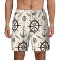 thumbnail image 3 of Uemuo Anchor with Rope Pattern Mens Swim Trunks Quick Dry Board Shorts with Mesh Lining, Stretch Beach Shorts Quick Dry No-Chafing Board Shorts-Large, 3 of 9
