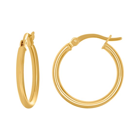 925 Sterling Silver Yellow-tone Womens Classic Hoop Earrings 50 X 2mm Hoop Earring for Women