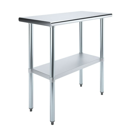 

AmGood 36 Long x 18 Deep Stainless Steel Work Table | Metal Work Bench Utility | Work Station