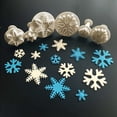 thumbnail image 2 of Herramientas para modelar pasteles de copo de nieve Cortadores de galletas de plástico Cortadores de galletas de copo de nieve blancos Copos de nieve Decoración de pasteles de Navidad Sellos de pasta, 2 of 5