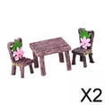thumbnail image 1 of Juego De 2 Sillas De Mesa Pintadas A Mano, Decoración Para Microarquitectura Paisajística, Modelo Multicolor 2 piezas, 1 of 8