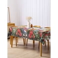 thumbnail image 3 of Spring Easter Bunny Rectangle Tablecloth, Grey Wooden Red Floral Easter Eggs Waterproof & StainResistant Tablecloth, Washable Oil-proof Table Cover for Dining/Party/Wedding/Camping/Buffet 60x120 In, 3 of 9