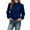 Navy, variant on WMTBSRSW Womens Smock Neck Long Sleeve Tops Fall Dressy Casual Front Pleated Blouses Business Work Shirts Fashion Clothes Trendy Outfits White Medium