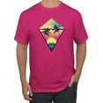 thumbnail image 1 of Wild Bobby, Surfing Van at the Beach Sunset Paradise, Streetwear, Men Graphic Tees, Fuschia, 2XL, 1 of 3