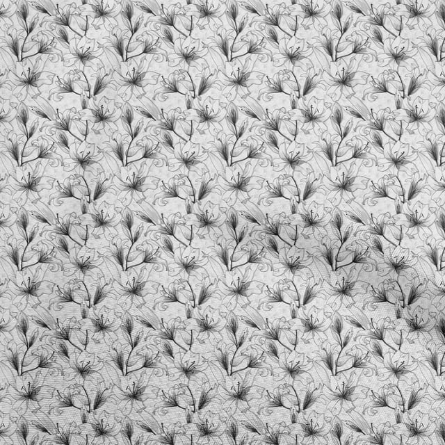 oneOone Rayon Light Gray Fabric Floral Sewing Craft Projects Fabric Prints By Yard 56 Inch Wide