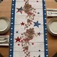thumbnail image 5 of Table Runners 70 Inches Long Dress Scarves, Independence Day Farmhouse Coffee/Dining/Kitchen Table Decor, Holiday Table Runner, Red Blue Stars Stripes Flag Wooden 13x70 Inch, 5 of 9