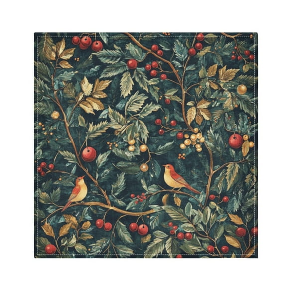 Napkin Satin Napkin 20*20Inchx1 Kitchen Towel Dinner Plate Towel Decorative Towel Napkin Tea Towel Suitable For Kitchen Table Christmas Bird Pattern