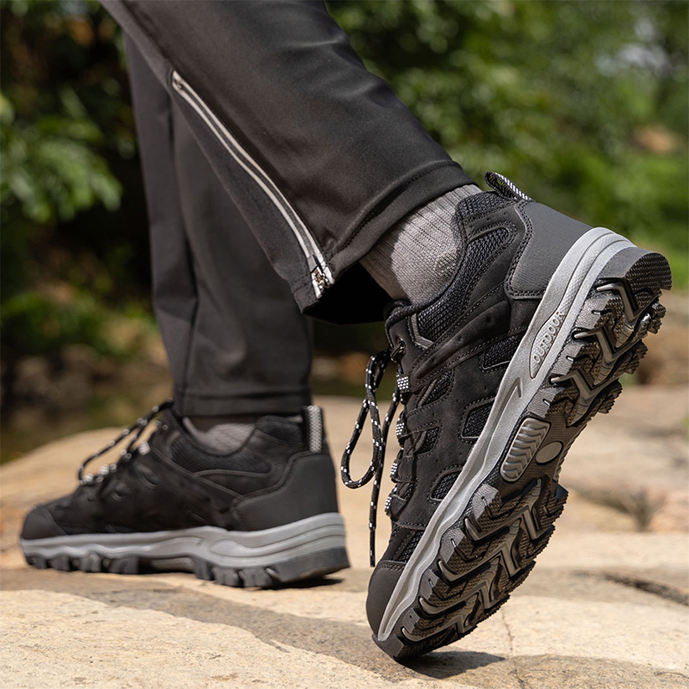 YOURDIARY Mens Outdoor Hiking Shoes Breathable Sneakers for Trail Walking Camping Work