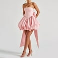 thumbnail image 2 of Stichou Short Wedding Dresses for Bride with Bow Simple 2026 Homecoming Dress Cocktail Prom Gowns Pink M, 2 of 6