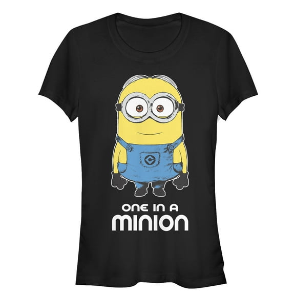 Junior's Despicable Me One in Minion Graphic Tee Black Large