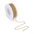 thumbnail image 2 of 304 Stainless Steel Cable Chains Soldered with Spool Flat Oval Golden 2.5x2x0.5mm about 32.8 Feet(10m)/roll, 2 of 7